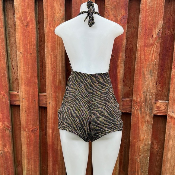 Zara Black and Gold Jumpsuit with Halter Neckline - Picture 8 of 9